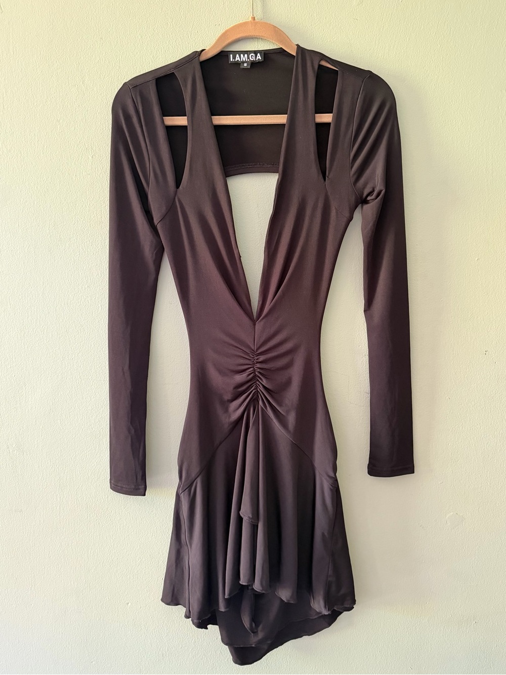IAMGIA Long Sleeve Asymmetric Dress black